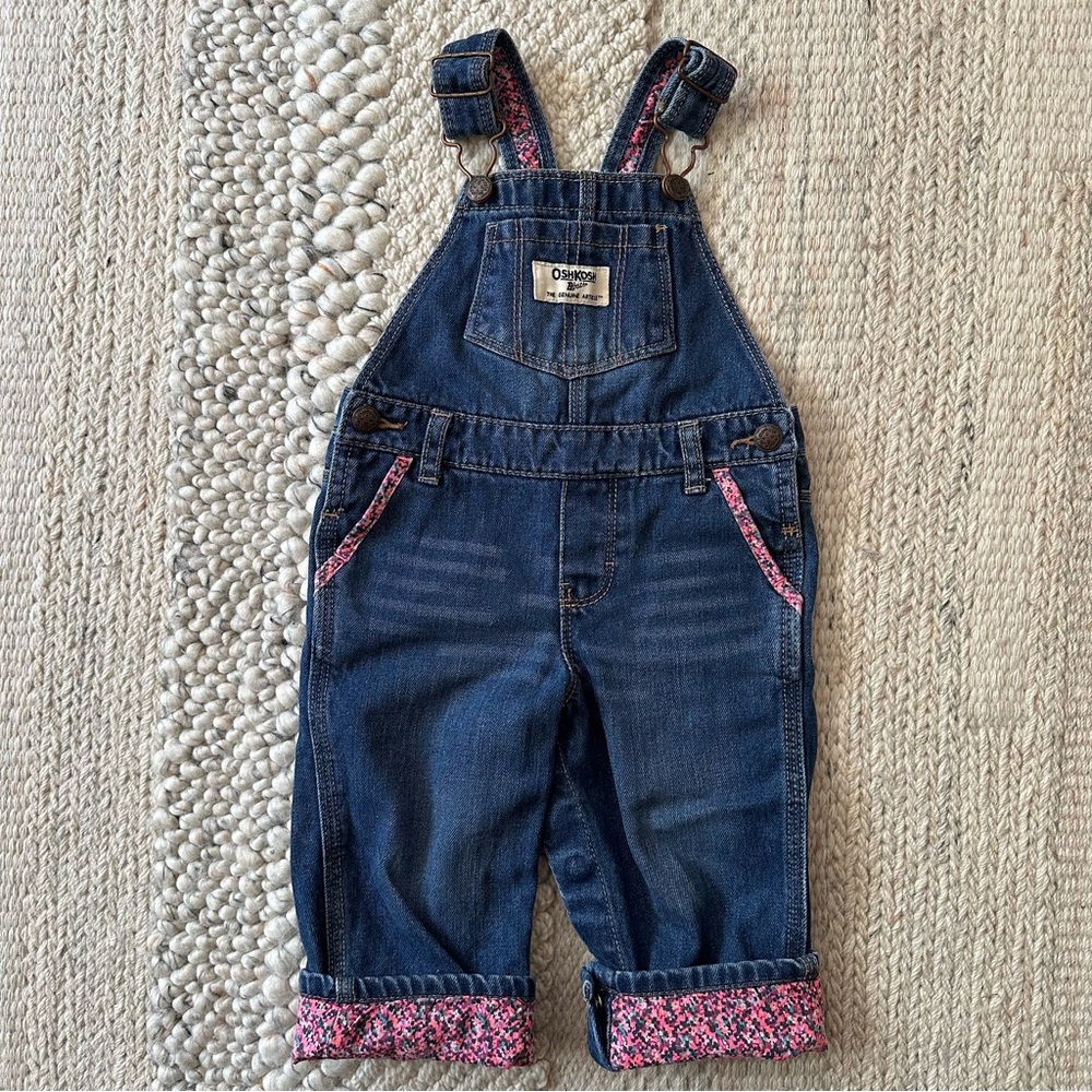 OshKosh B'gosh Blue Denim Overalls with Adjustable Straps